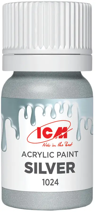 Краска ICM Holding Metallic Acrylic Paint 12 мл Silver