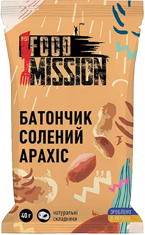 Батончик Food Mission Солений арахіс