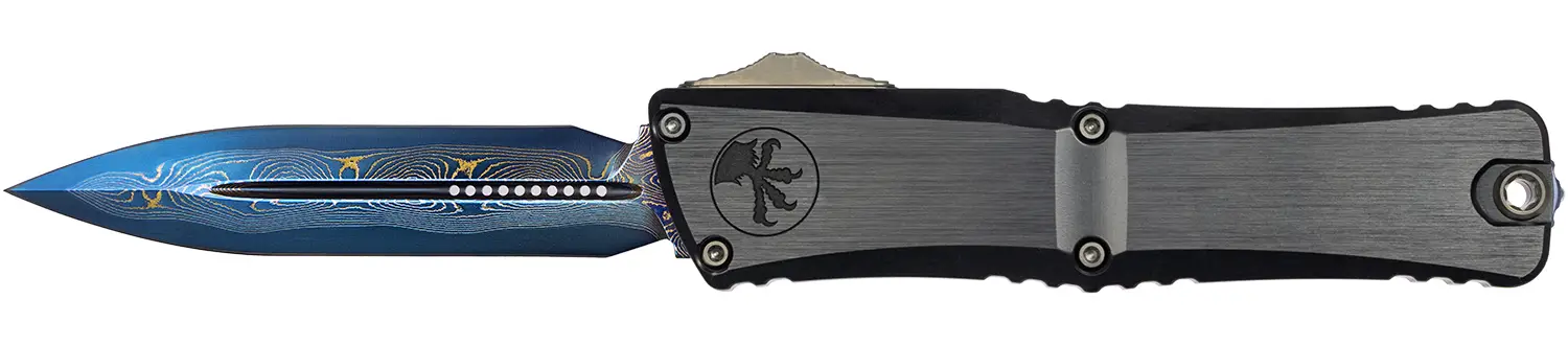 Ніж Microtech Combat Troodon Gen III Marfione Select Blued Baker Forge CopperMai Damascus Blue Accent