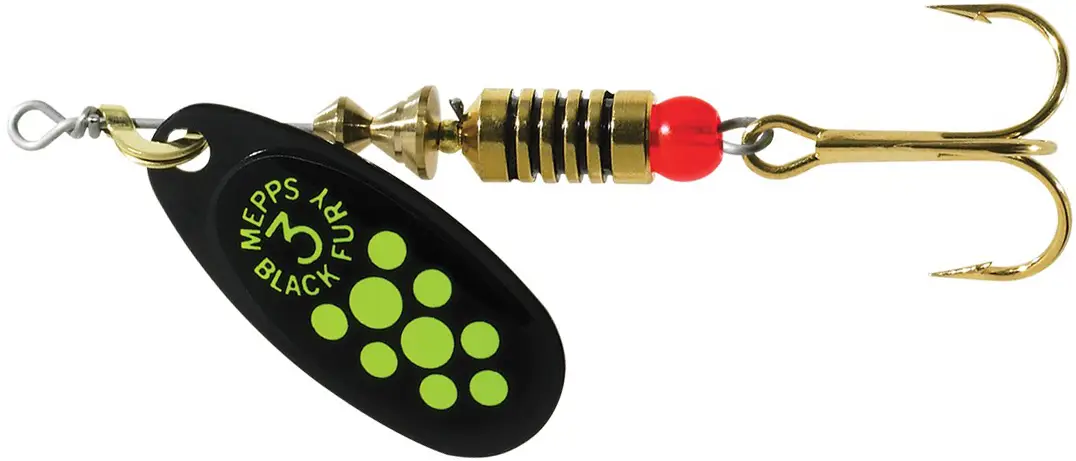 Блешня Mepps Black Fury №3 6.5g Black Chartreuse Dot