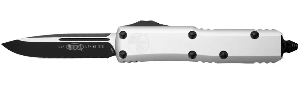 Ніж Microtech UTX-85 Drop Point S/E Black Blade Standard White