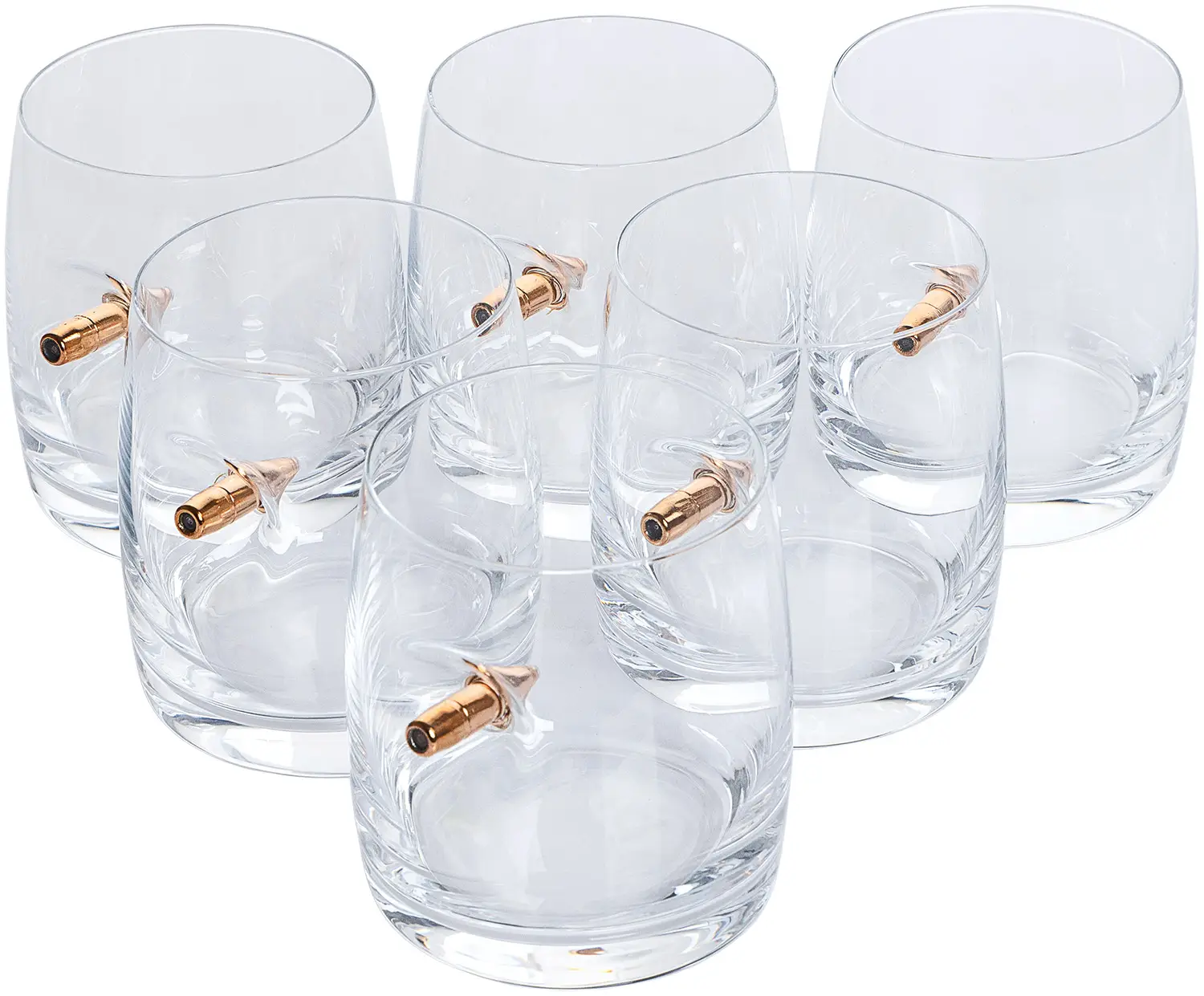 Набор стаканов GUN&FUN для виски из богемского стекла. Объем - 290 мл. Количество - 6 шт.