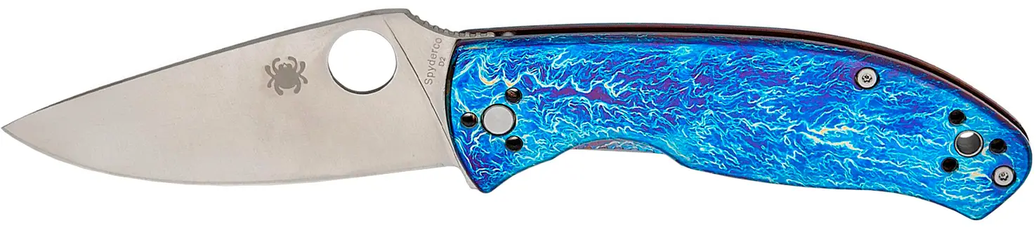 Ніж Spyderco Tenacious D2 Titanium Blue