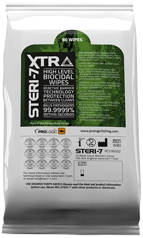 Серветки Prologic Steri-7 Xtra High Level Biocidal Wipes 80 шт/уп.