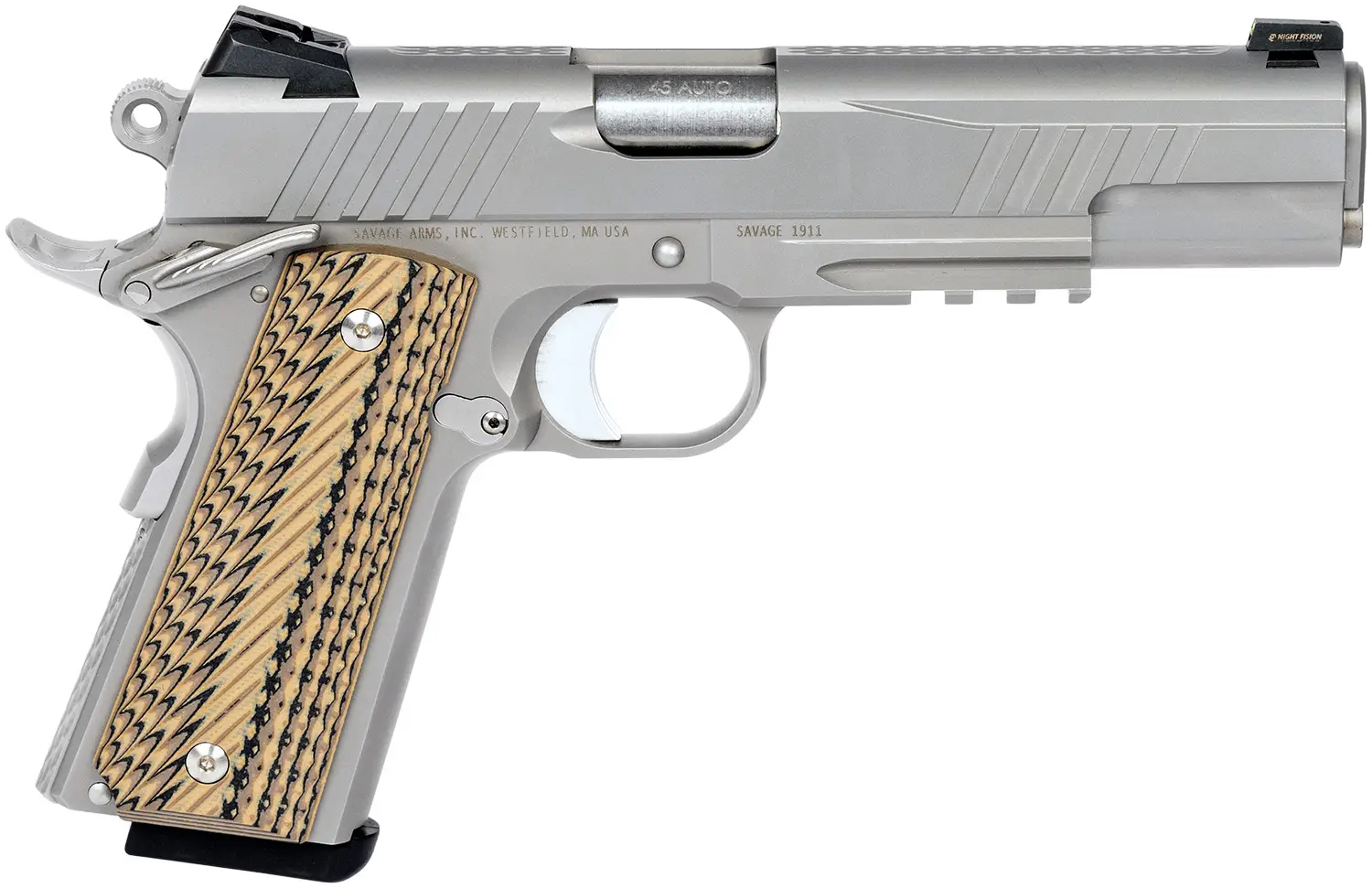 Пістолет спортивний Savage 1911 GOV’T кал. 45 AUTO STAINLESS Rail