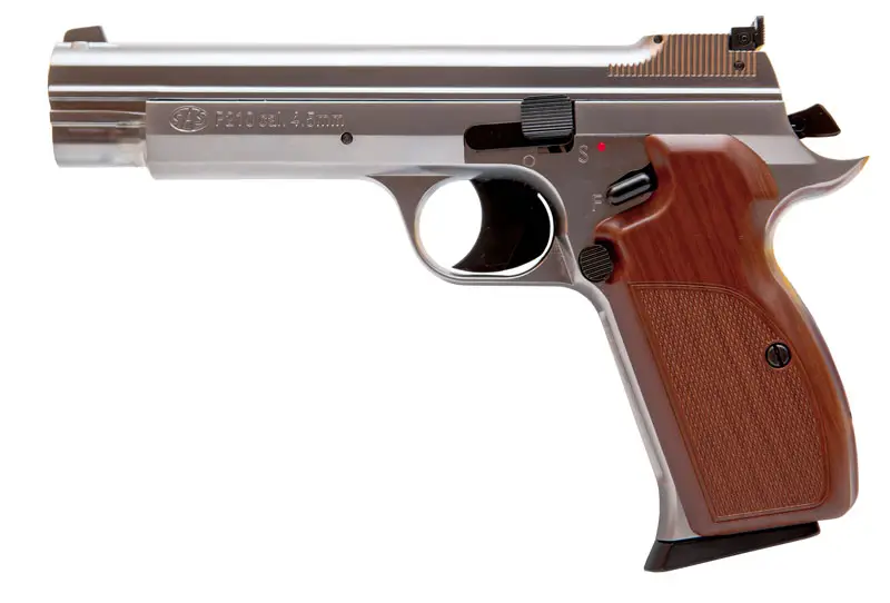 Пистолет пневматический SAS P210 Silver Blowback BB кал. 4.5 мм. Корпус - металл