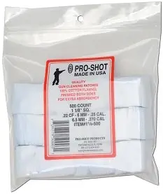 Патч для чищення Pro-Shot кал .22 - .270. Квадратний. 500 шт/уп