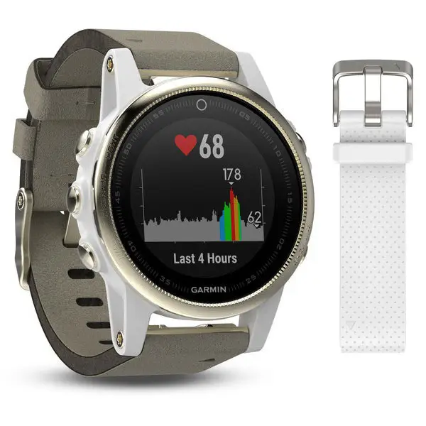 Навігатор Garmin Fenix 5S портативний з сірим замша. ремінцем к:сірий