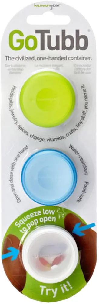 Набір контейнерів Humangear GoTubb 3-Pack Medium Clear/Green/Blue