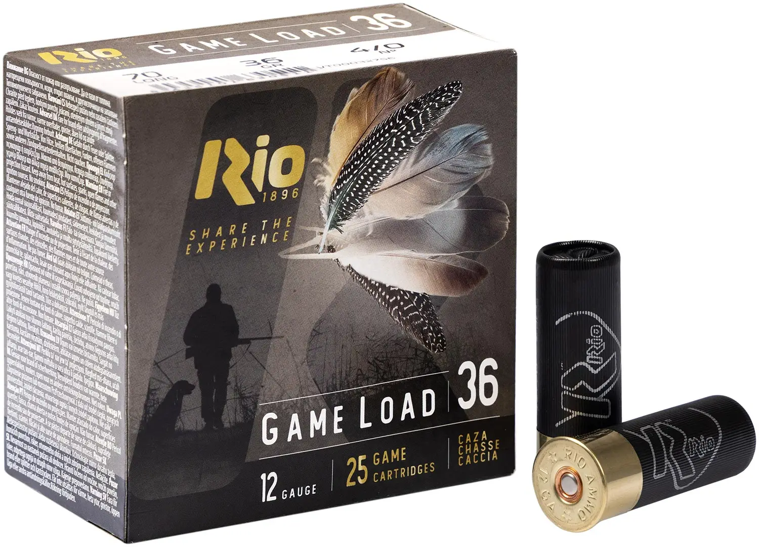 Патрон RIO Game Load-36 NEW кал. 12/70 дробь №4/0 (5 мм) навеска 36 г