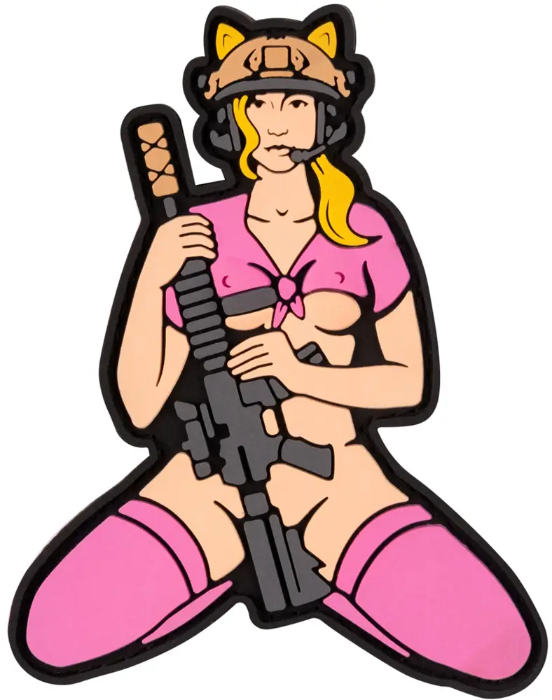 Патч Brand Element Дівчина-кішка рожева