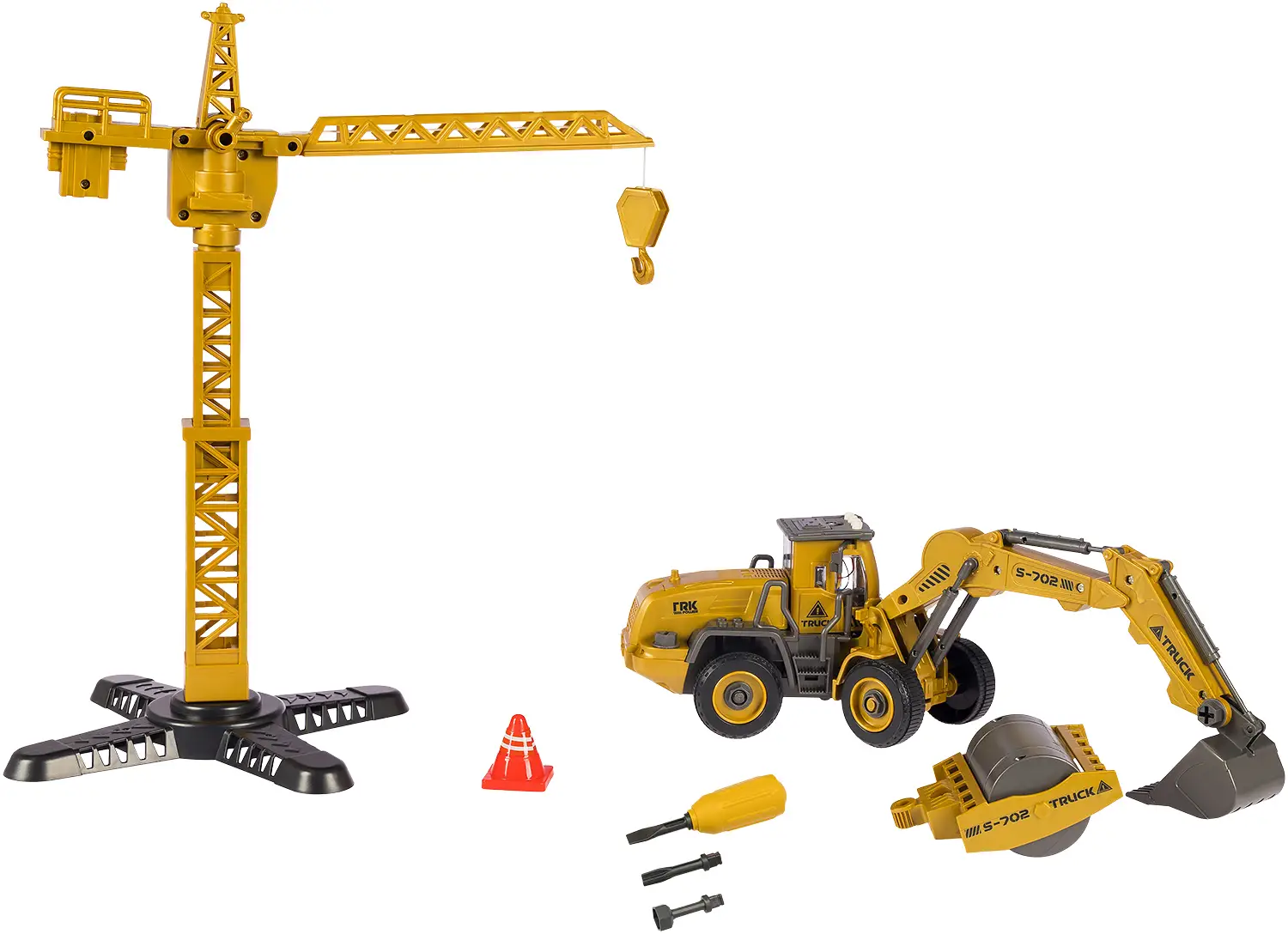 Машинка-конструктор OTAMANKO АВТОКОНСТРУКТОР Экскаватор/дорожный каток 2 в 1