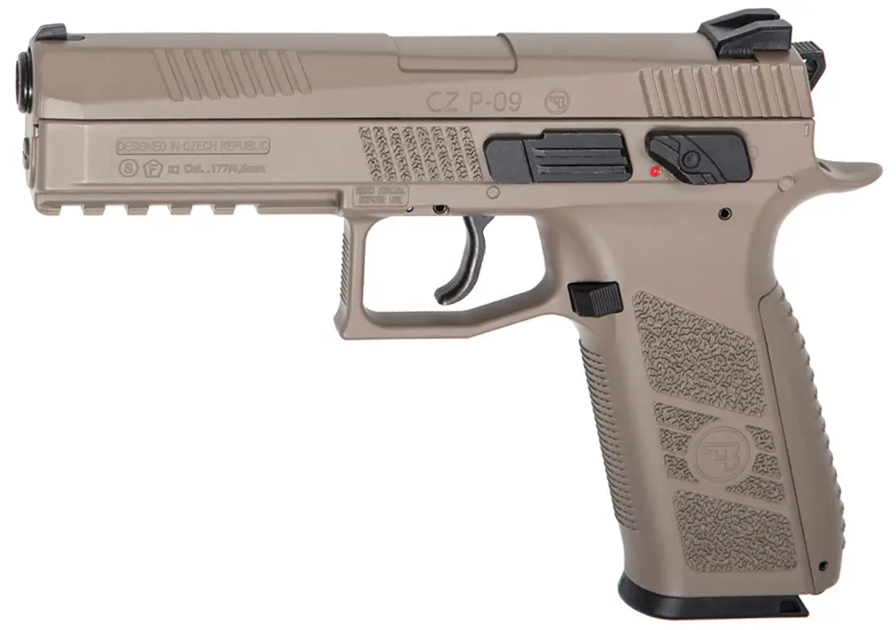 Пистолет пневматический ASG CZ P-09 FDE Blowback. CO2. Pellet кал. 4.5 мм