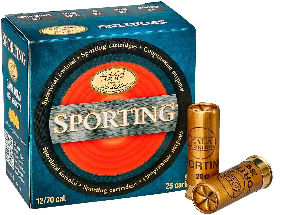 Патрон Zala Arms Sporting 12/70 дробь №9 (2,1 мм) 28 г. 25 шт/уп.