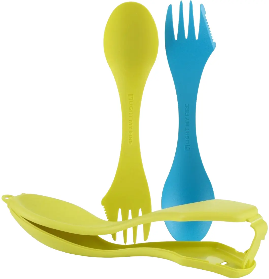 Набір столових приладів Light my fire Sporks’n Case 2 Cyan к:Blue/Lime
