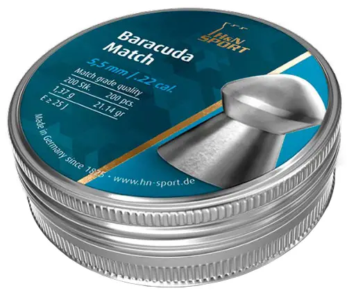 Пули пневматические H&N Baracuda Match. Кал. 5.53 мм. Вес - 1.37 г. 200 шт/уп
