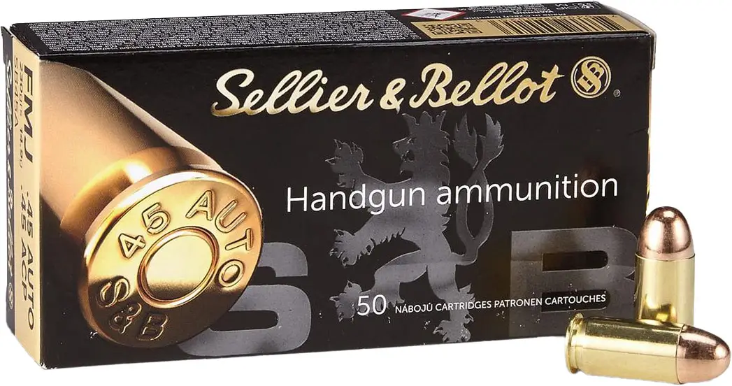 Патрон Sellier & Bellot кал. 45 Auto/45 ACP куля FMJ маса 14,9 г/ 230 гр