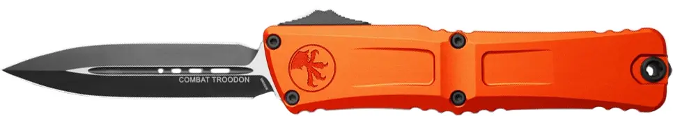 Ніж Microtech Combat Troodon Gen III Double Edge Black Blade Orange