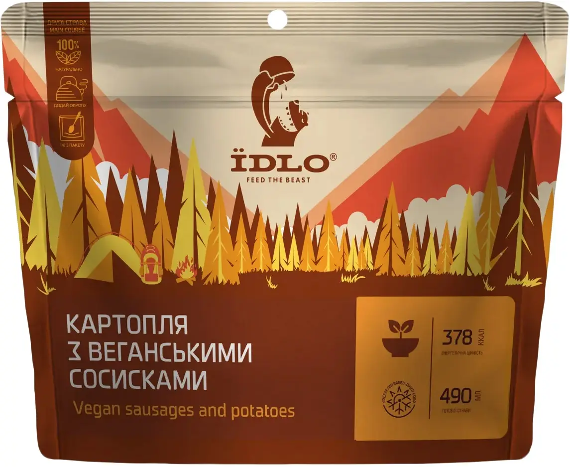Картопля ЇDLO з веганскими сосисками 90г