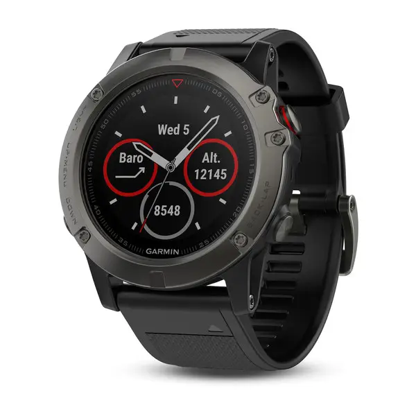 Навігатор Garmin Fenix 5X Sapphire портативний з чорним ремінцем к:сірий