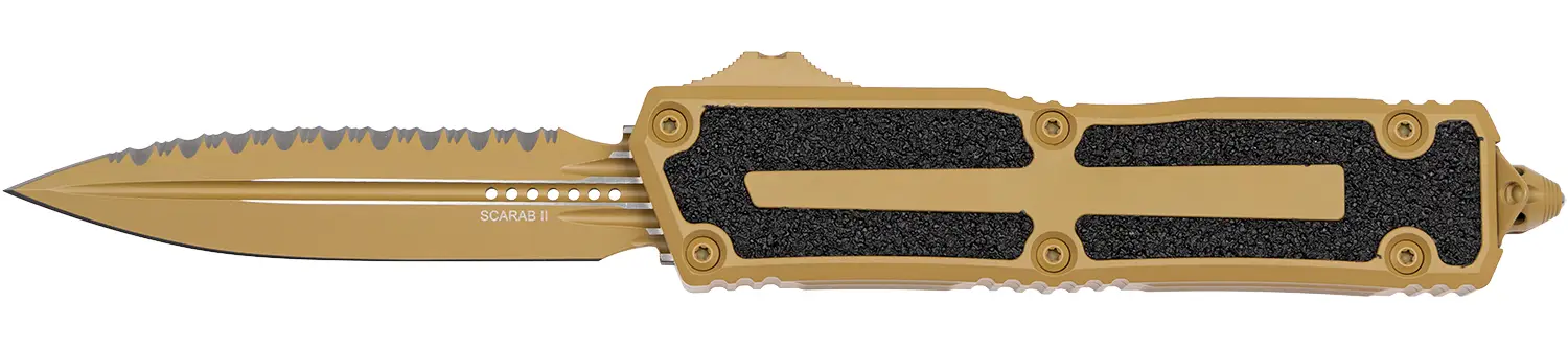 Ніж Microtech Scarab II Gen III D/E Serrated Cerakote RAL-8000 Cerakote