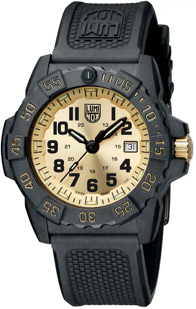 Годинник Luminox Navy Seal Gold Limited Edition Set. Чорний / Жовтий + ремінець