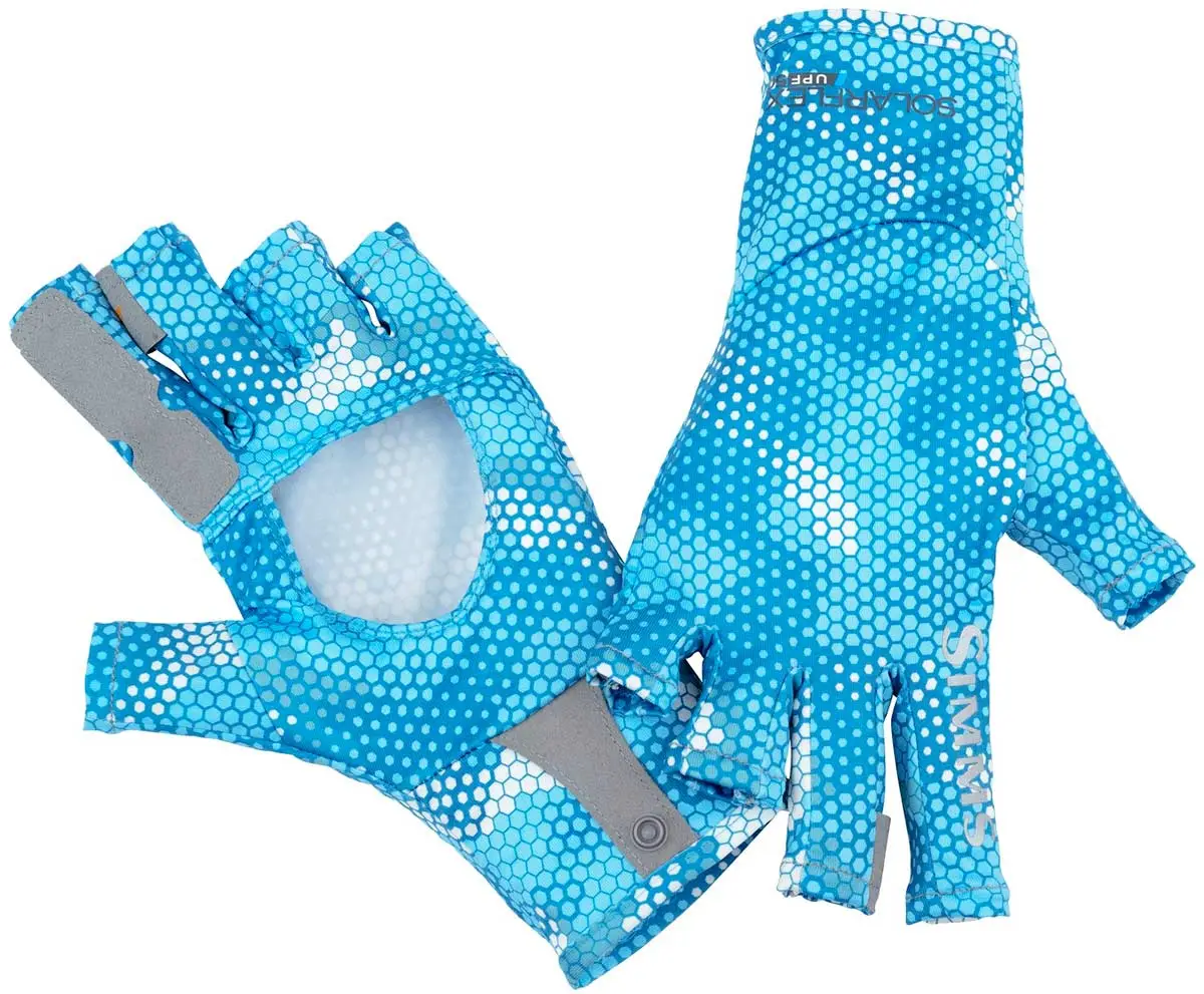 Перчатки Simms Solarflex SunGlove M Hex Camo Sky Blue