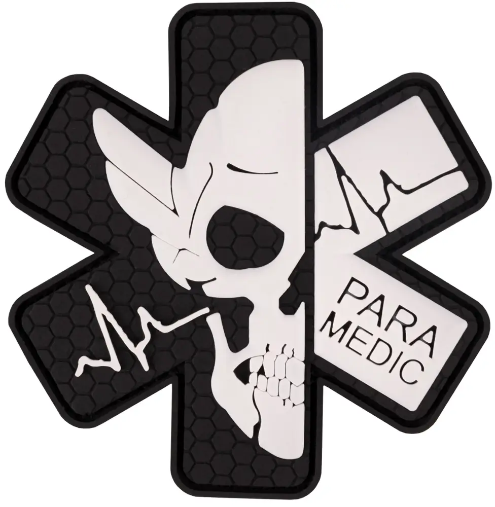 Патч Brand Element Парамедик Білий на чорному фоні