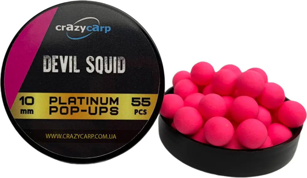 Бойли Crazy Carp Fluoro Pop-Ups 10мм Devil Squid (55мм/уп)
