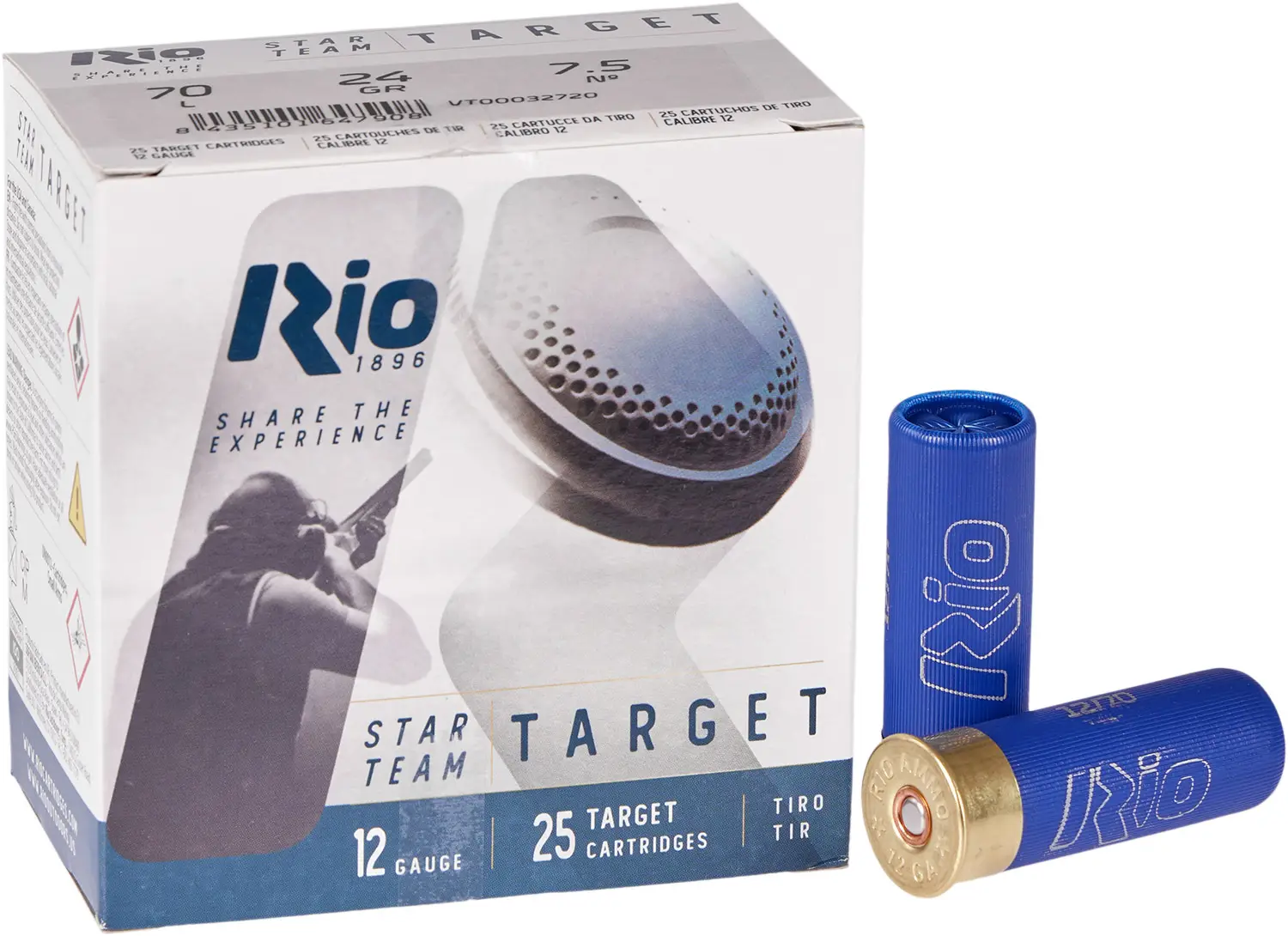 Патрон RIO Star Team Target кал. 12/70 дріб № 7.5 (2,4 мм) наважка 24 г