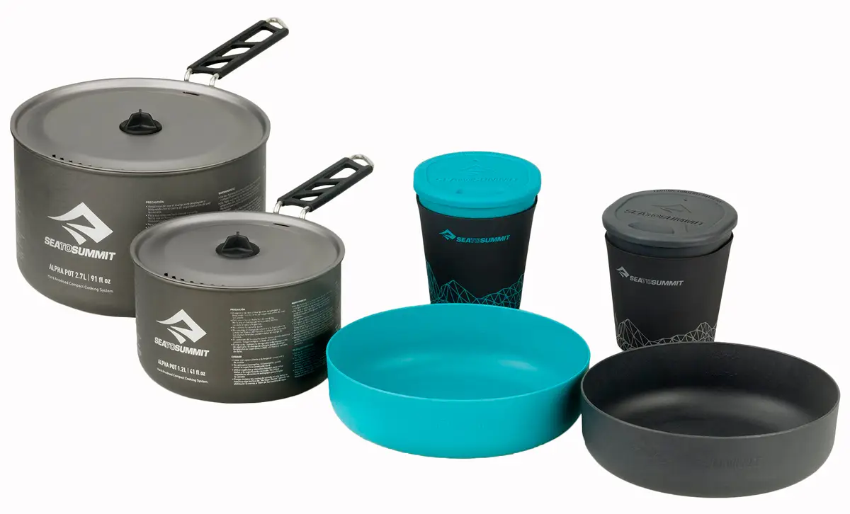 Набір посуду Sea To Summit Alpha Cookset 2.2 (2 каструлі, 2 миски, 2 круги) Pacific blue/grey