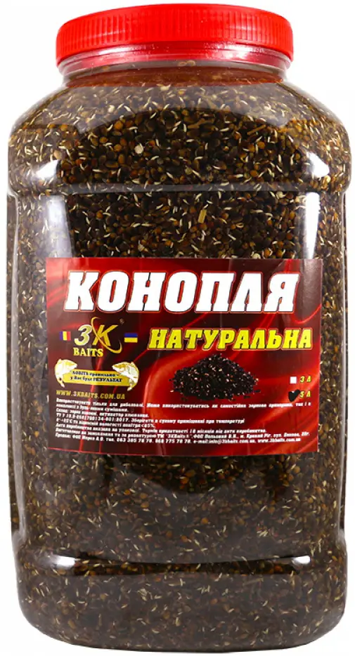 Зерновая смесь 3KBaits Конопля (натуральная) банка 5л