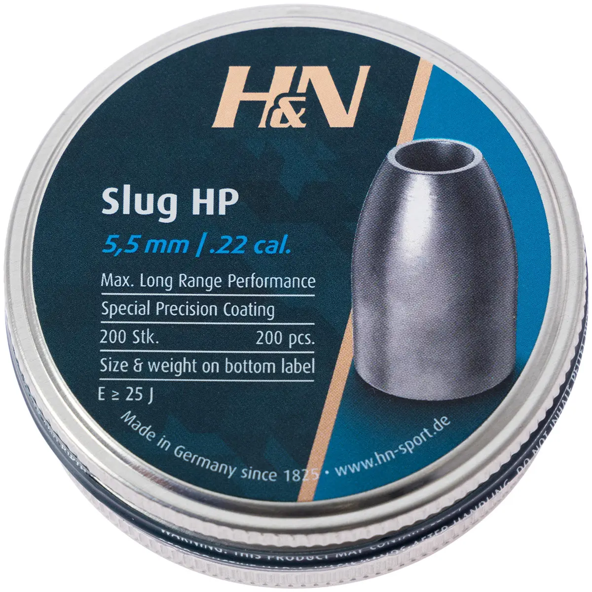 Пули пневматические H&N Slug HP кал. 5.51 мм. Вес - 1.74 грамма. 200 шт/уп