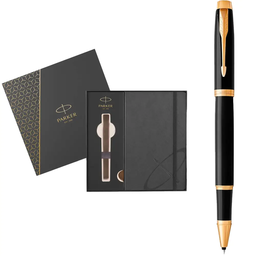 Набір Parker IM 17 GT RB + блокнот Parker + подарункова упаковка GIFT24 Black