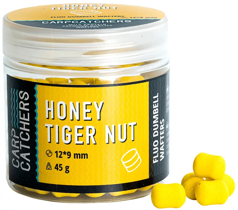 Бойлы Carp Catchers Fluo Dumbell Wafters Honey Tiger Nut 12x9mm