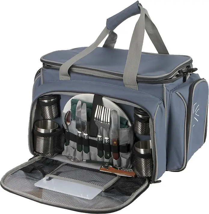Термосумка Norfin Kuhmo 27 літрів з набором посуду Синій