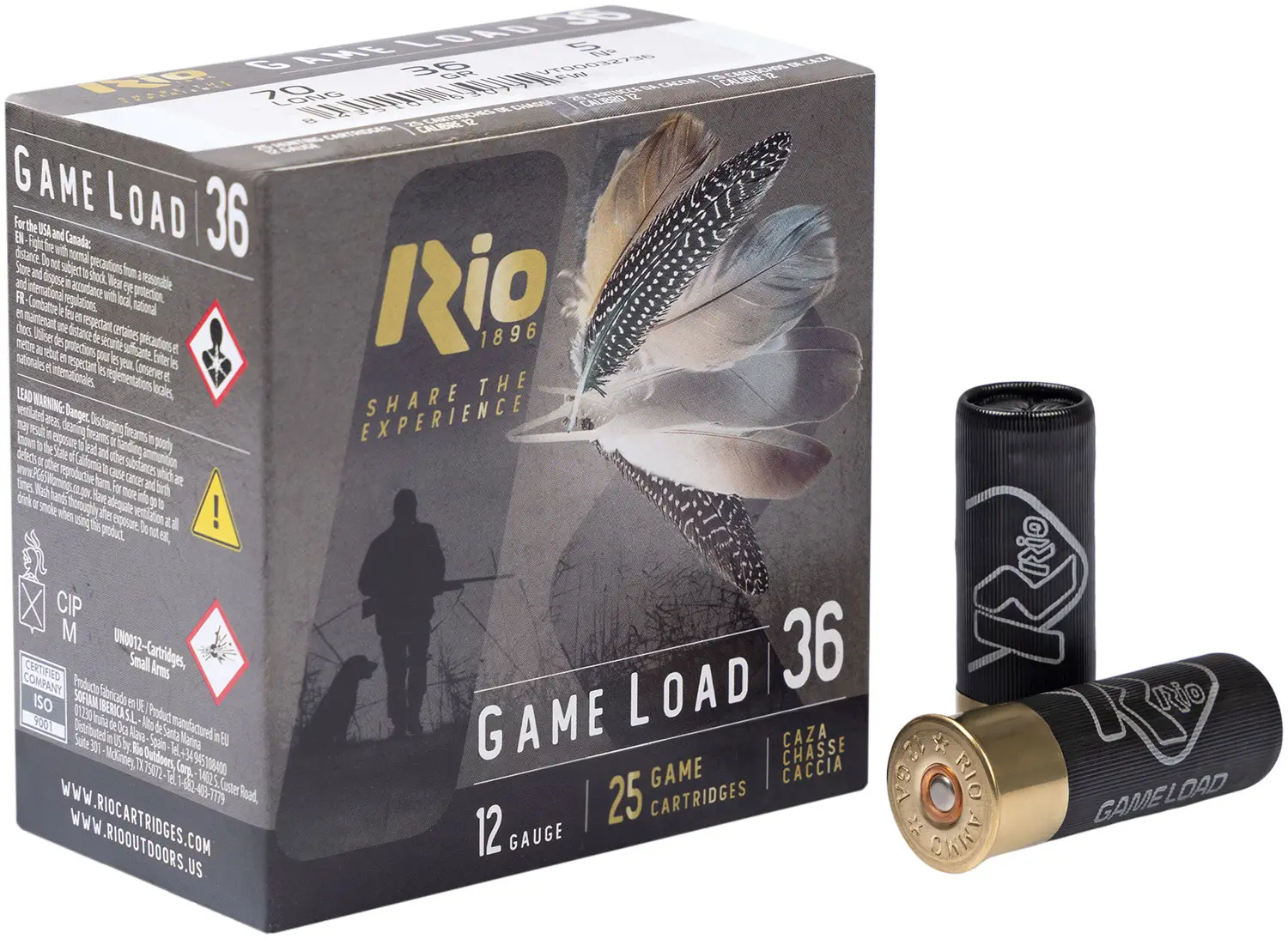Патрон RIO Game Load-36 FW NEW (без контейнера) кал. 12/70 дробь №5 (3 мм) навеска 36 г