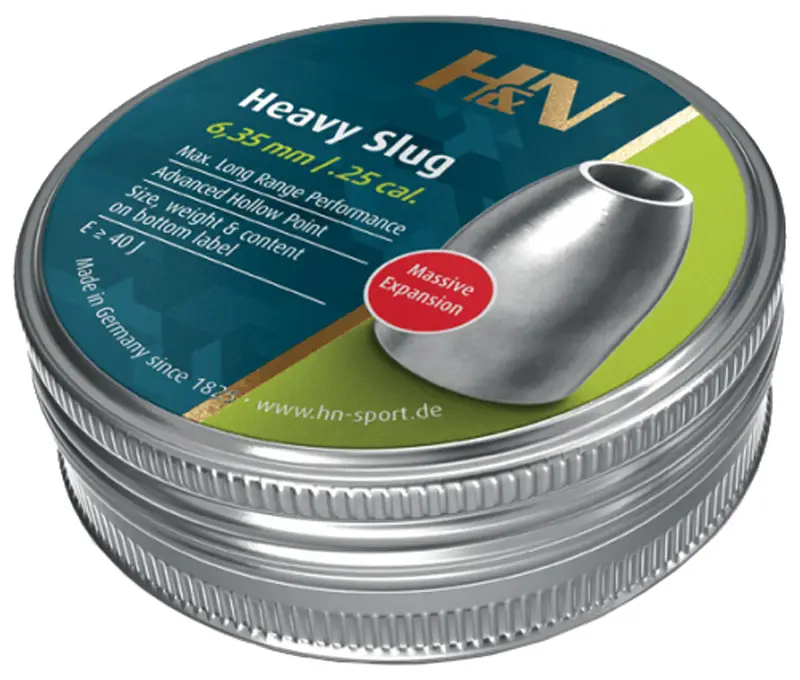 Пули пневматические H&N Slug HP Heavy кал. 6.35 мм. Вес - 2,98 г. 100 шт/уп