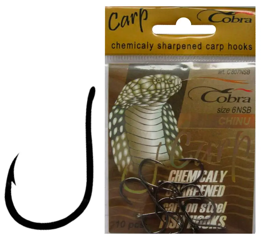 Крючок Cobra Carp Chinu C807NSB №1 (10шт)