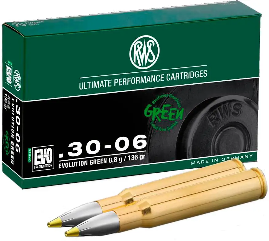 Патрон RWS кал. 30-06 куля EVO Green маса 8,8 г/136 гран