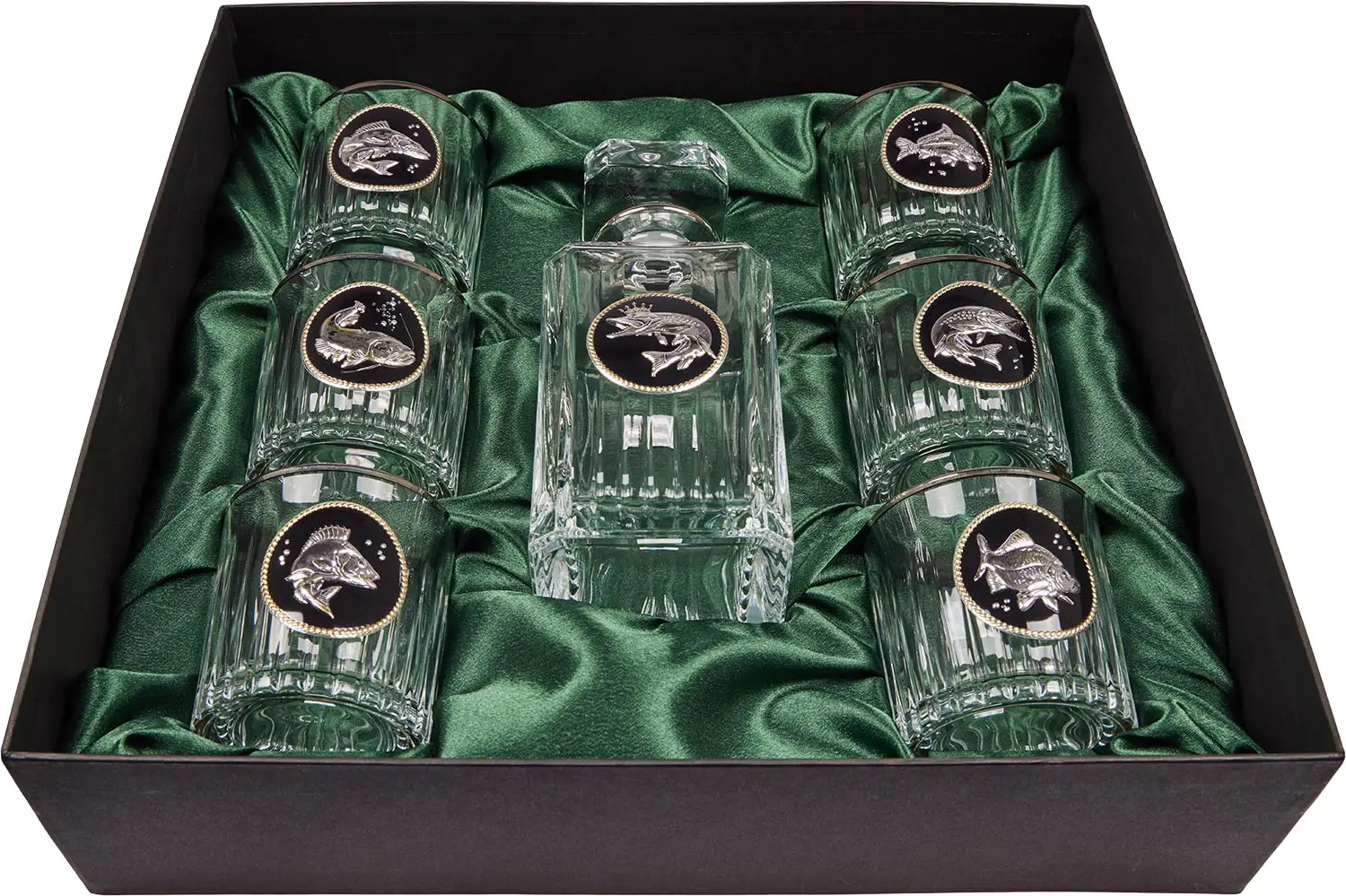 Подарочный набор стаканов Boss Crystal "GOLDFISH" графин + 6 бокалов