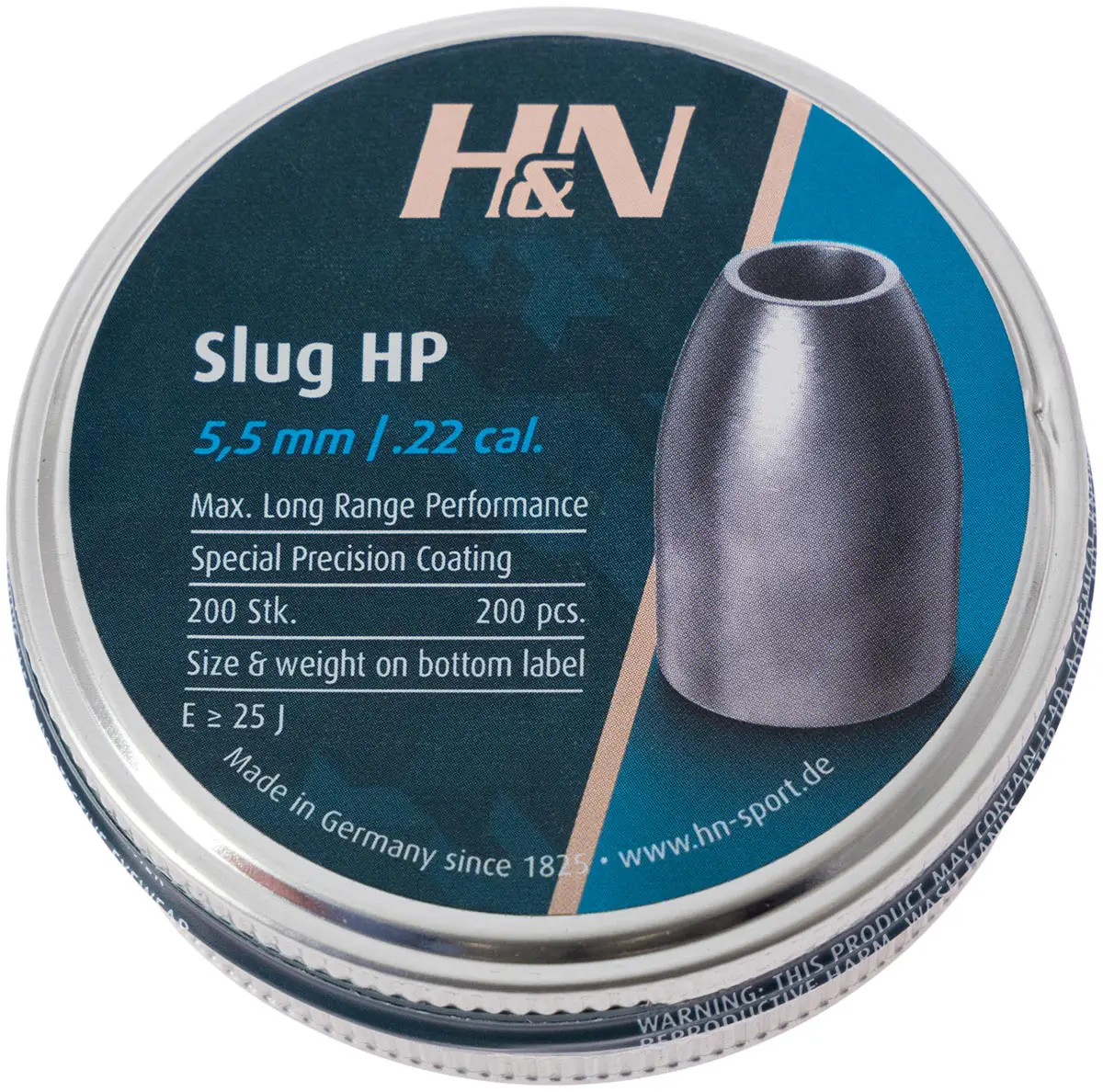 Пули пневматические H&N Slug HP кал. 5.51 мм. Вес - 1.94 грамм. 200 шт/уп