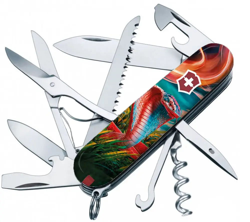 Ніж Victorinox Swiss Army Huntsman Zodiac. Барвиста кобра