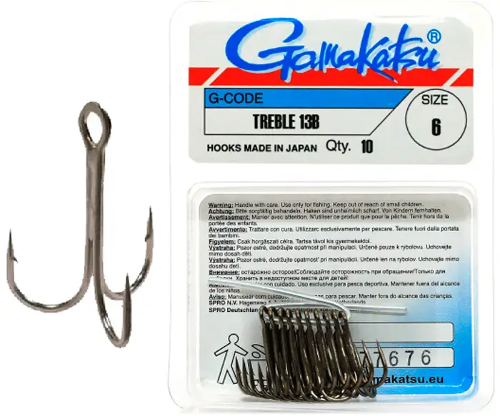 Трійник Gamakatsu Treble 13B №08 (10шт/уп) к:bronze