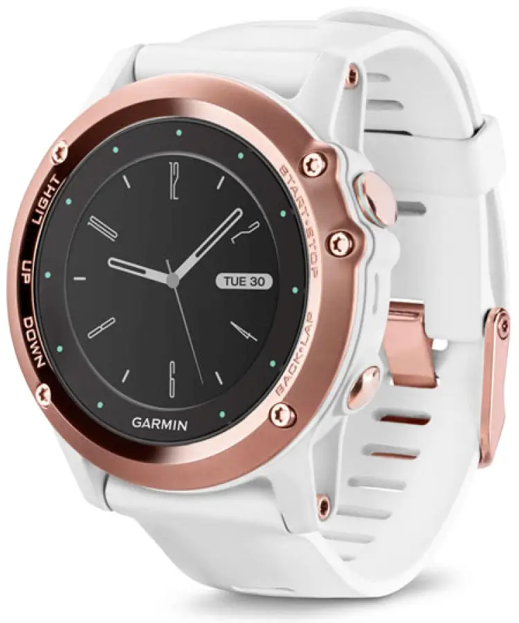 Навігатор Garmin Fenix 3 Sapphire Rose Gold Tone портативний з білим ремінцем Рожеве золото