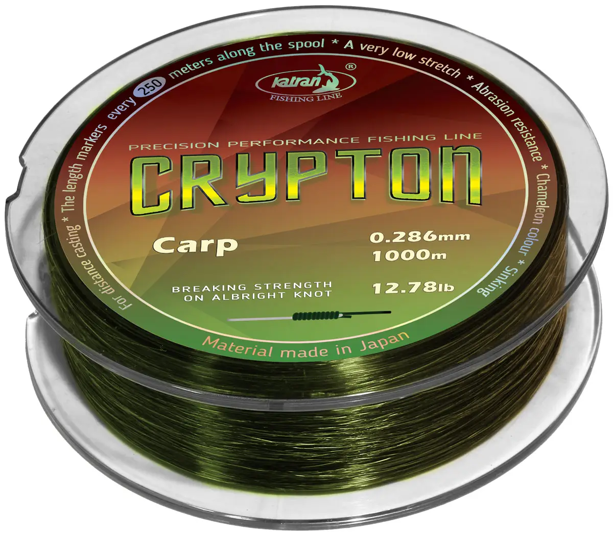 Волосінь Katran Crypton Carp 1000m (хамелеон) 0.286mm 12.78lb/5.8kg
