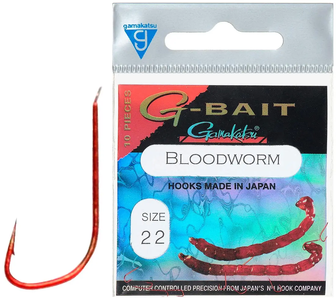 Гачок Gamakatsu G-Bait Bloodworm Red №18 (10шт/уп)
