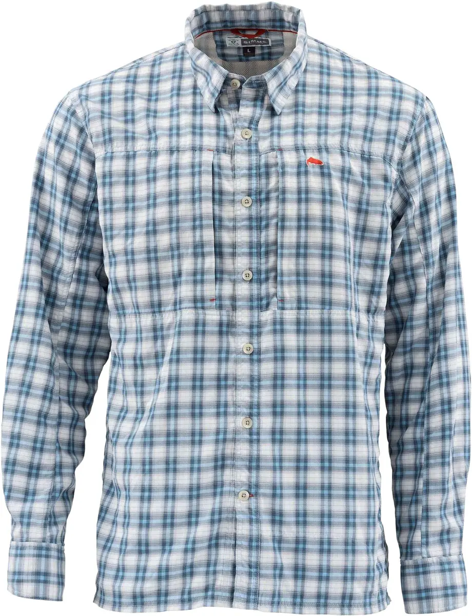 Сорочка Simms BugStopper Shirt XL Faded Denim Plaid