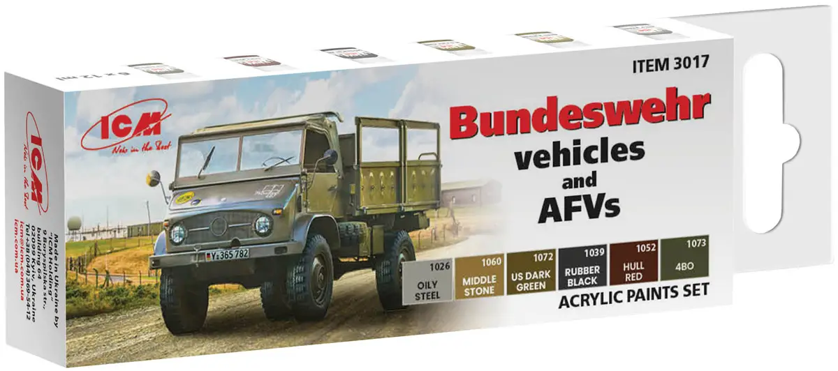 Набор акриловых красок ICM Holding Bundeswehr vehicles and AFVs 6х12 мл