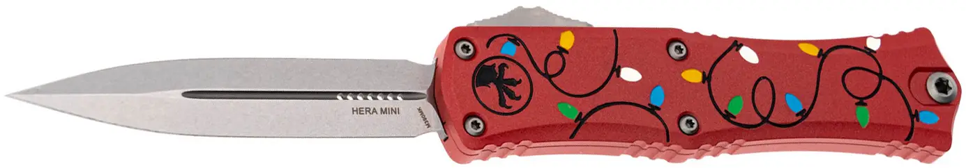 Ніж Microtech Hera II Mini Double Edge Stonewash Christmas Red